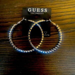 NEW Guess silver link hoop earrings